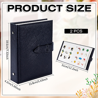 Imitation Leather Earring Displays Storage Book EDIS-WH0022-45B-1