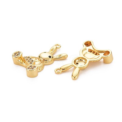 Brass Micro Pave Clear Cubic Zirconia Pendants KK-S360-148-NR-1