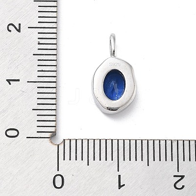 925 Sterling Silver Cubic Zirconia Oval Charms STER-S006-01S-I-1