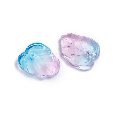 Two-Tone Transparent Glass Charms GLAA-H016-15H-1