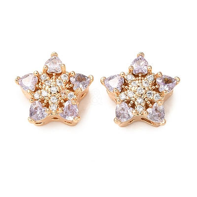 Brass Micro Pave Cubic Zirconia Beads CU-CBAEC99-33G-01-1