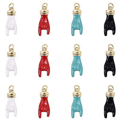 3Pcs Rack Plating Brass Enamel Pendants KK-YW0003-42A-1