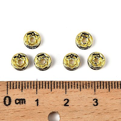 Brass Rhinestone Spacer Beads RB-A014-Z6mm-04G-1