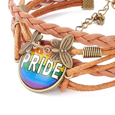 Rainbow Pride Bracelet BJEW-F426-01G-1