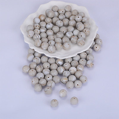 Round Silicone Focal Beads SI-JX0046A-69-1