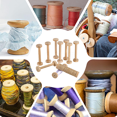 Wooden Bobbins AJEW-WH0031-47A-1