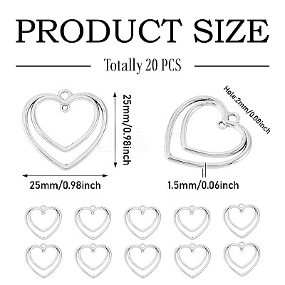 20Pcs Heart Iron Connector Charms FIND-TA0010-01-1