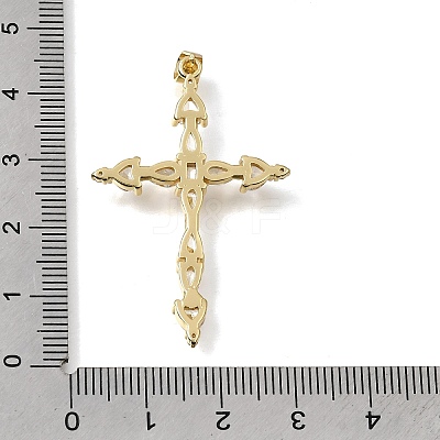Brass Micro Pave Clear Cubic Zirconia Pendants CU-CBA9883-05F-G-1