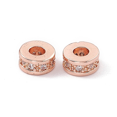 Brass Micro Pave Cubic Zirconia Beads ZIRC-F009-31RG-1