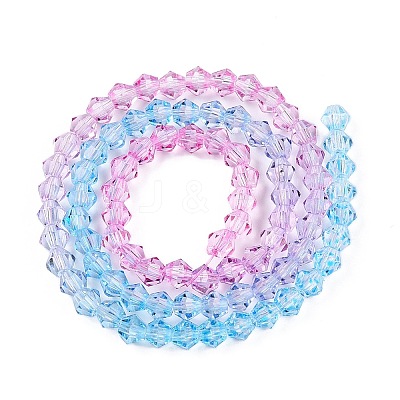 Gradient Color Baking Paint Glass Bead Strands X1-DGLA-A039-T6mm-A06-1