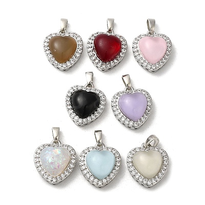 Brass Cubic Zirconia Pendants KK-K274-01P-1