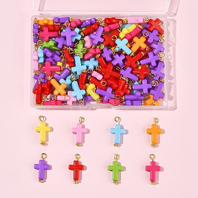 100Pcs Acrylic Pendant PALLOY-FS00039-01-1