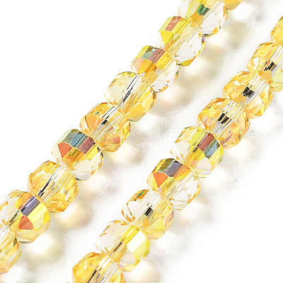 Electroplate Rondelle Glass Beads Strands EGLA-A036-09A-M-1