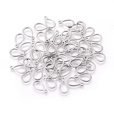 Tarnish Resistant 304 Stainless Steel Open Pendants STAS-F187-02P-1