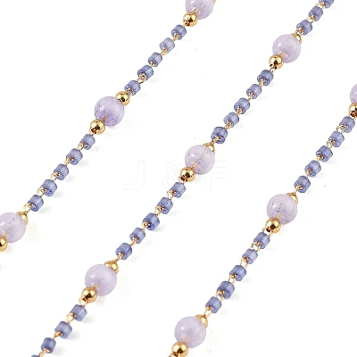 Handmade Brass Glass Beaded Chains GL-CBA1C06-01G-05-1