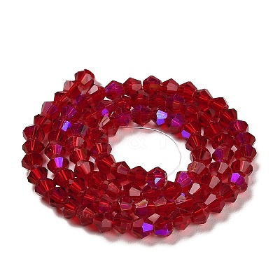 Transparent Electroplate Glass Beads Strands GLAA-F029-3mm-D27-1