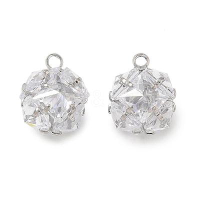 Brass Pave Clear Cubic Zirconia Charms CU-CBAD360-08P-04-1