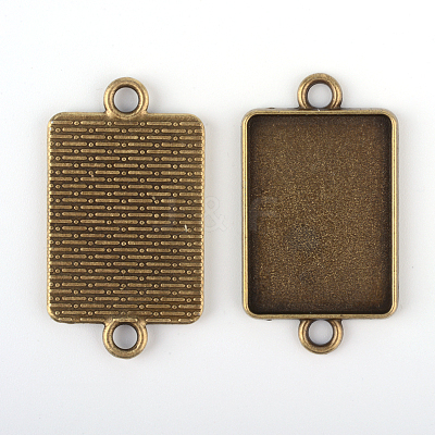 Vintage Tibetan Style Alloy Connector Cabochon Bezel Settings X-TIBE-M016-08AB-NF-1