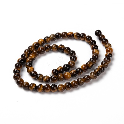 Round Tiger Eye Beads Strands Z0RQT011-1