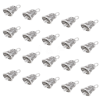 20Pcs Tibetan Style Alloy Bell Pendants FIND-LP0002-48-1