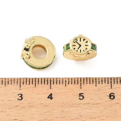 Watches Brass Enamel European Beads KK-CBA9CBD-16G-1