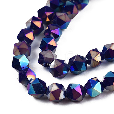 Electroplate Opaque Glass Beads Strands EGLA-T019-05J-1