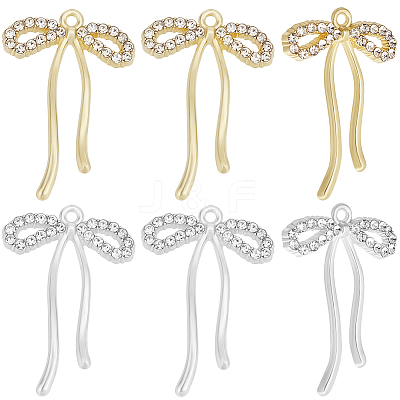 12Pcs 2 Colors Alloy Micro Pave Cubic Zirconia Pendants FIND-BBC0003-41-1