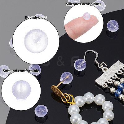 100Pcs Silicone Earring Nuts FIND-UN0009-93-1