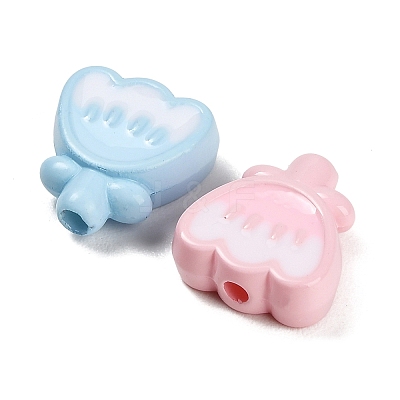 Two Tone Opaque Enamel Acrylic Beads AC-CBAD9B6-04-1