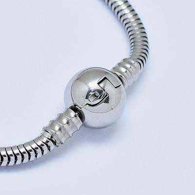 Tarnish Resistant 304 Stainless Steel European Style Bracelets for Jewelry Making PPJ-F002-01B-1