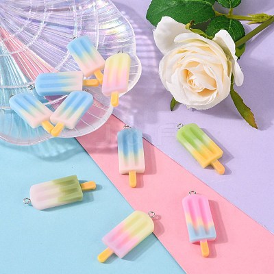 Rainbow Resin Pendants X-CRES-S359-30-1