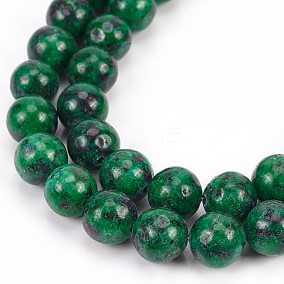 Natural Ruby in Zoisite Beads Strands G-OC0001-15-10mm-1