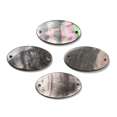 Natural Black Lip Shell Connector Charms SSHEL-D084-06A-1
