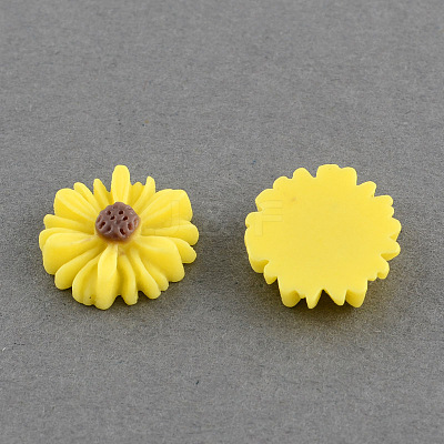 Flatback Hair & Costume Accessories Ornaments Resin Flower Daisy Cabochons CRES-Q101-06-1