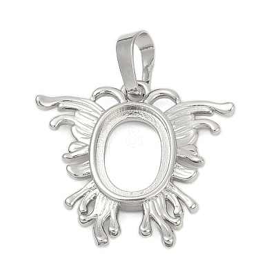 Brass Pendant Cabochon Settings KK-S521-17D-P-1