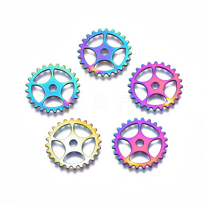 Rack Plating Rainbow Color Alloy Pendants PALLOY-S180-302-1