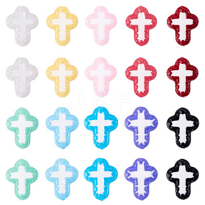 20Pcs 10 Colors Glass Beads Enamel Beads BLOW-TA0001-07B-1