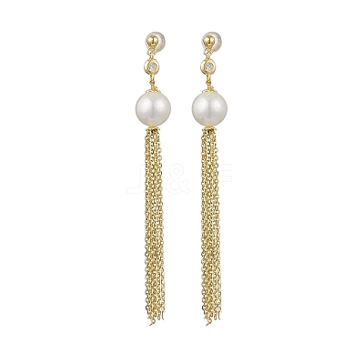 Natural Pearl Ear Studs EJEW-P286-43G-1