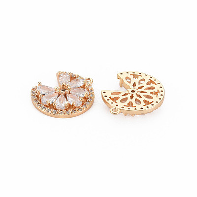 Brass Micro Pave Cubic Zirconia Charms KK-S364-269C-1