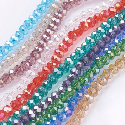 Electroplate Glass Beads Strands EGLA-R048-3mm-M-1