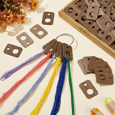 100Pcs Wood Floss Bobbin DIY-BC0013-82A-1
