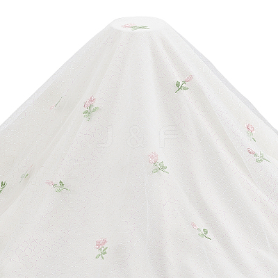 Polyester Flower Pattern Mesh Fabric SENE-WH0003-45A-1