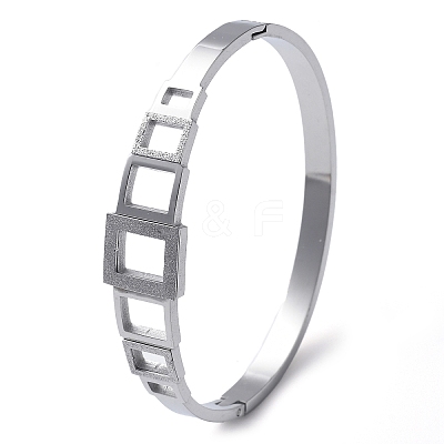 304 Stainless Steel Hinged Bangles for Women BJEW-A011-17P-1