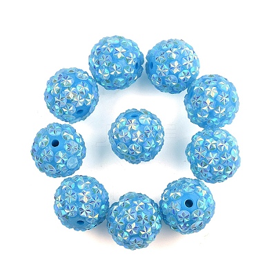 10Pcs Opaque Acrylic Beads OACR-YW0003-35F-1