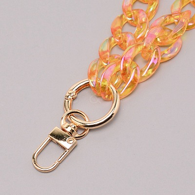Transparent Resin Curb Chain Bag Strap FIND-WH0092-31B-1