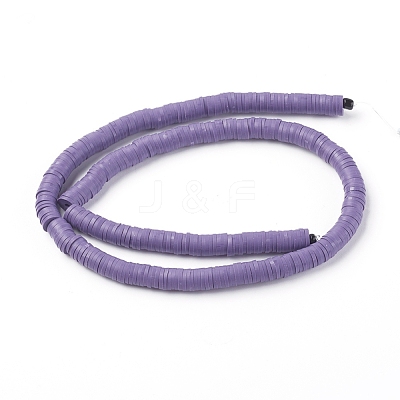 Flat Round Handmade Polymer Clay Beads CLAY-R067-6.0mm-03-1