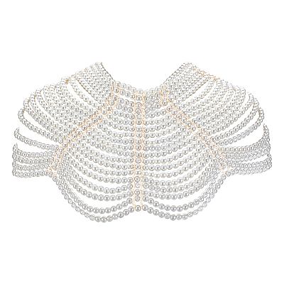 Resin Imitation Pearl Handmade Shoulder Chain FIND-WH0152-906-1