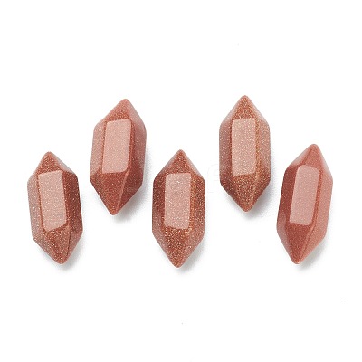 Faceted No Hole Synthetic Goldstone Double Terminated Points G-K034-20mm-11-1