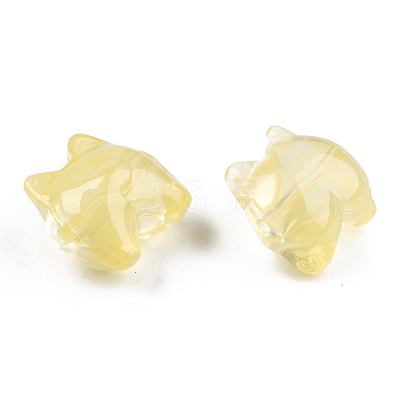 Transparent Spray Painted Glass Beads GLAA-N035-034-C05-1
