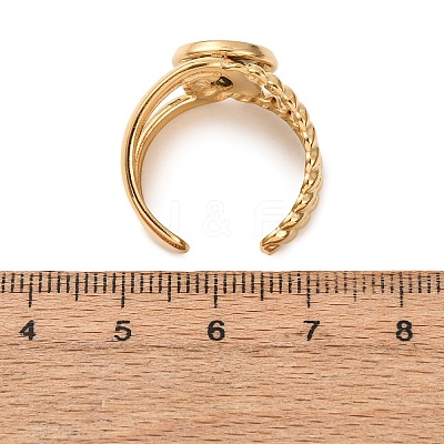 304 Stainless Steel Cuff Ring Components STAS-P454-01B-G-1
